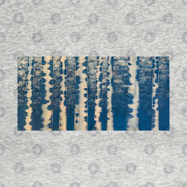 Winter White Birch Trees on Blue Background by J&S mason